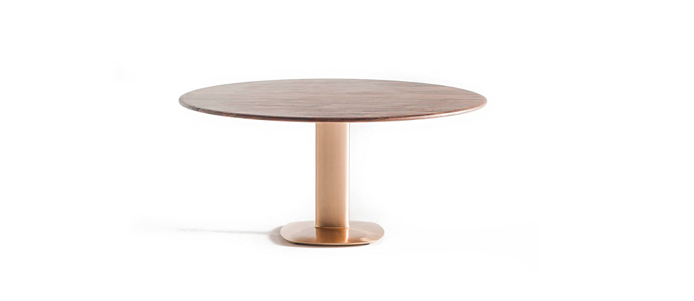 The bronze oval pillar table