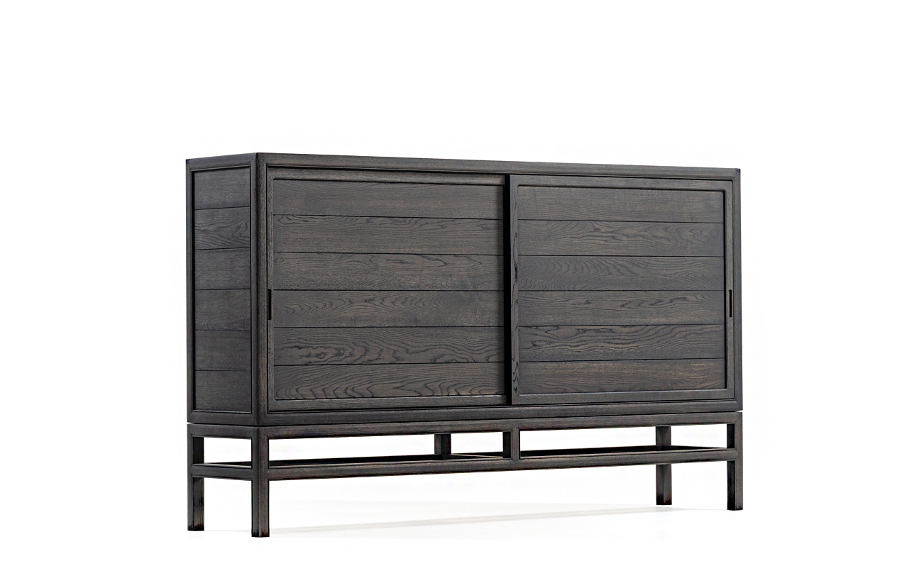 Museum cabinet wood sliding doors