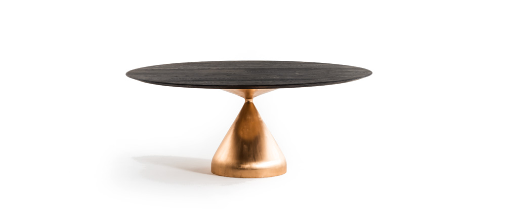 Drop casting bronze table